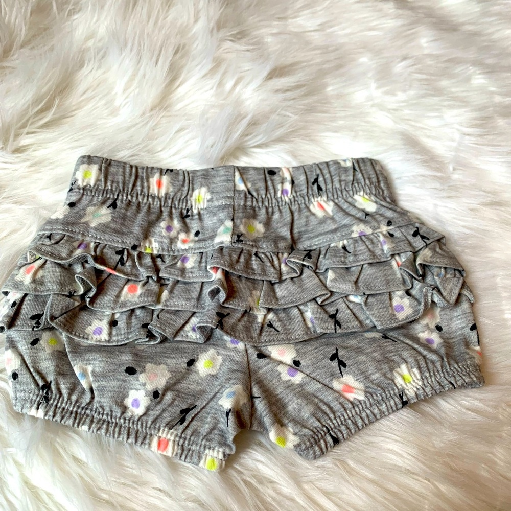 Jumping Beans Baby Girls Floral Print Ruffle Shorts Size 3 Months